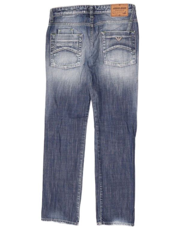 Jeans dritti invecchiati Armani Junior Boys 10-11 anni W7 L28 cotone blu