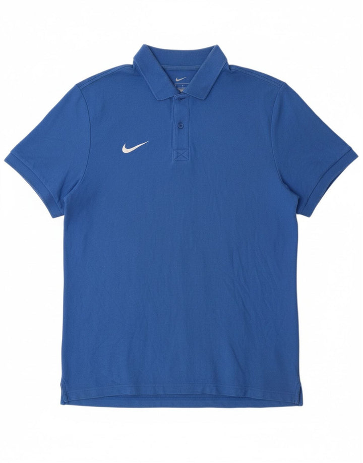 NIKE Mens Polo Shirt Large Blue Cotton