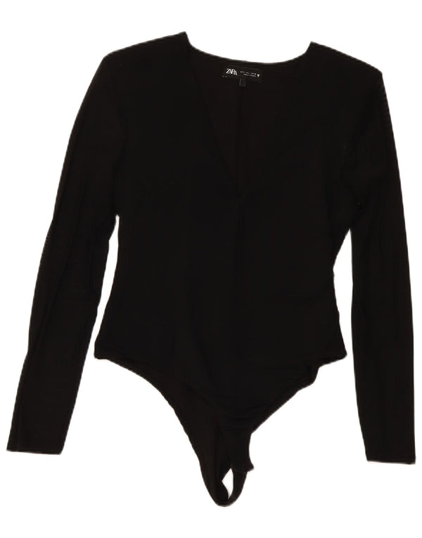 Body a maniche lunghe da donna Zara UK 14 grande nero