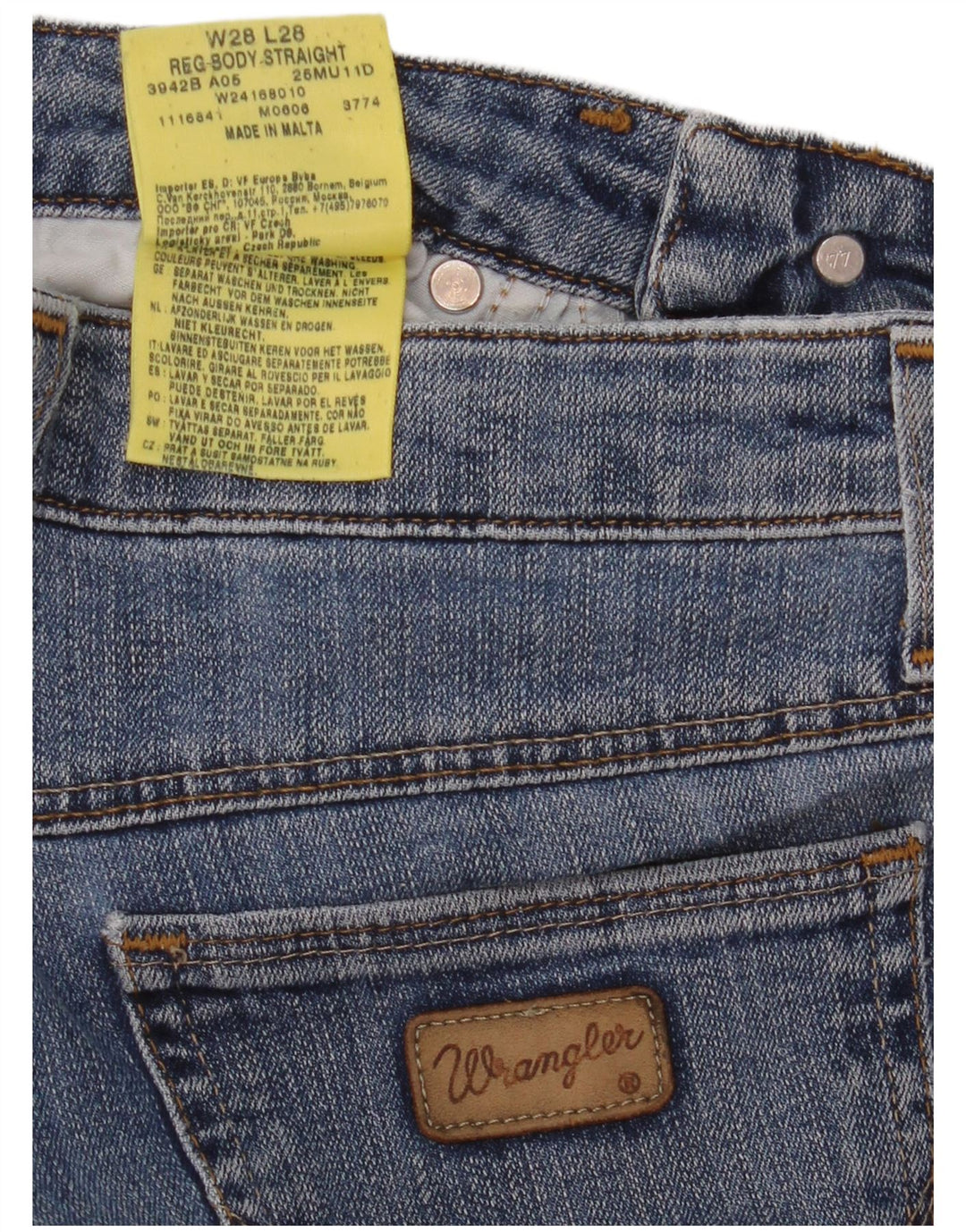 Jeans dritti da donna WRANGLER W28 L28 cotone blu