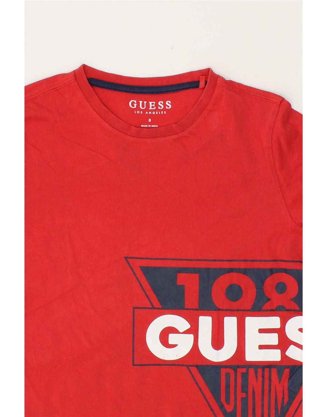 GUESS Boys Graphic Top Long Sleeve 7-8 Years Red Vintage Guess and Second-Hand Guess from Messina Hembry 
