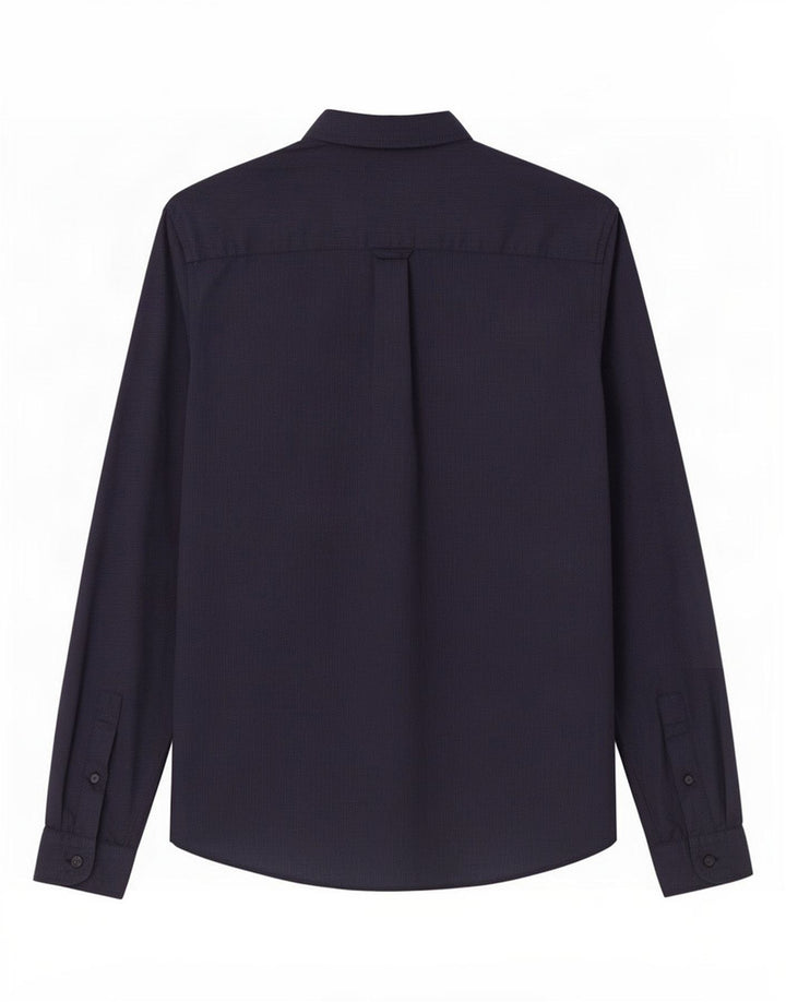 Camicia da uomo Lyle & Scott in cotone maculato medio blu navy
