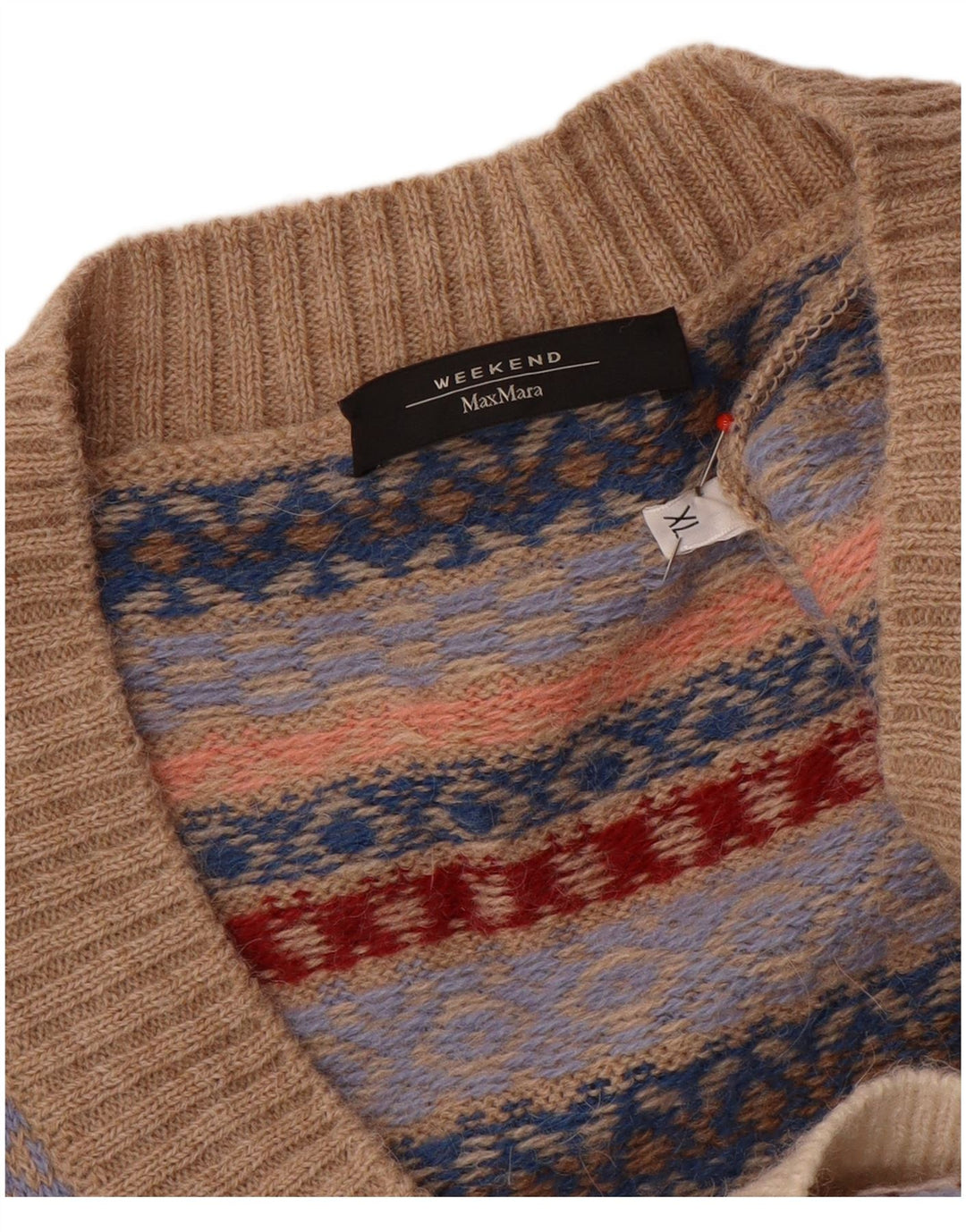 Maglione maglione con scollo a V da weekend da donna Max Mara UK 18 XL multicolore