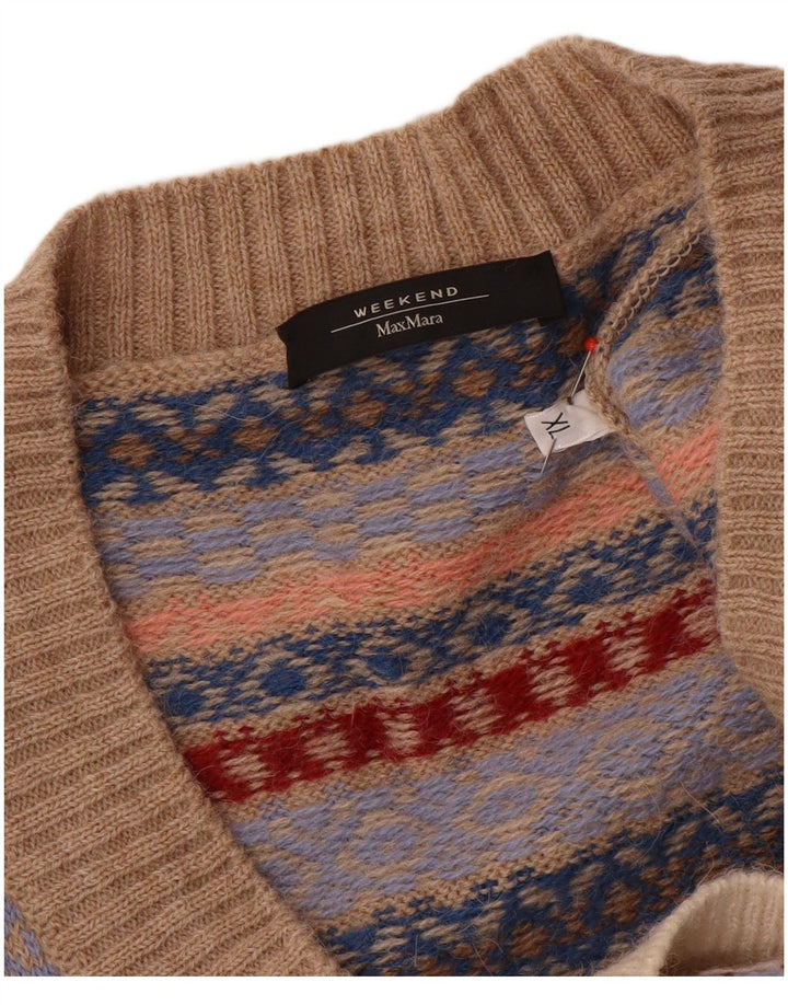 Maglione maglione con scollo a V da weekend da donna Max Mara UK 18 XL multicolore
