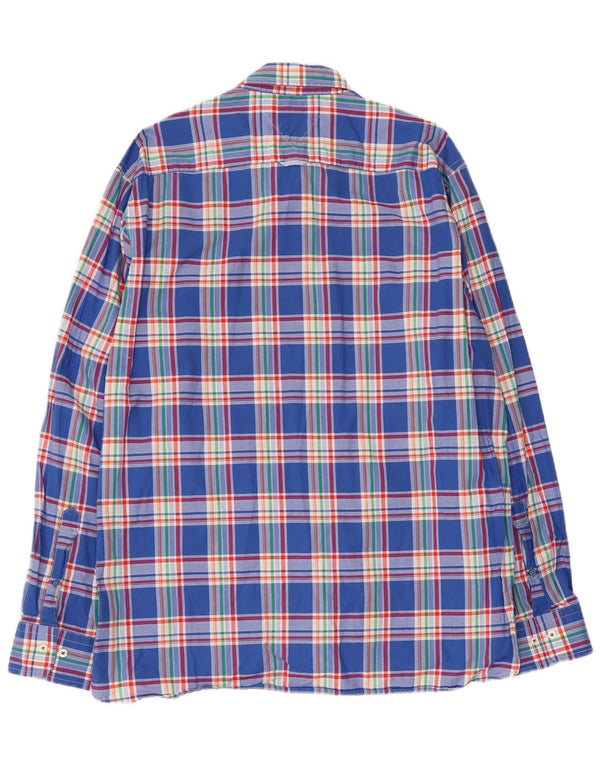 Camicia da uomo su misura Tommy Hilfiger XL in cotone a quadri blu