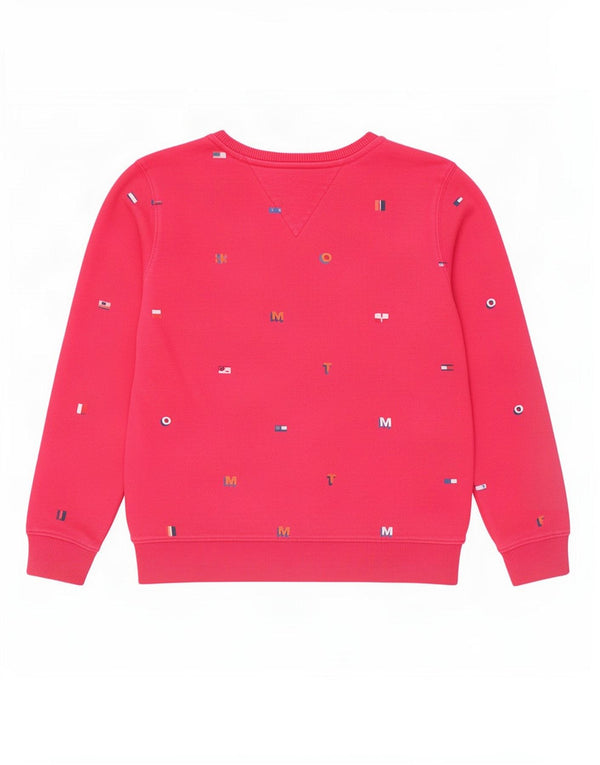 Felpa grafica per ragazze Tommy Hilfiger 9-10 anni in cotone rosa
