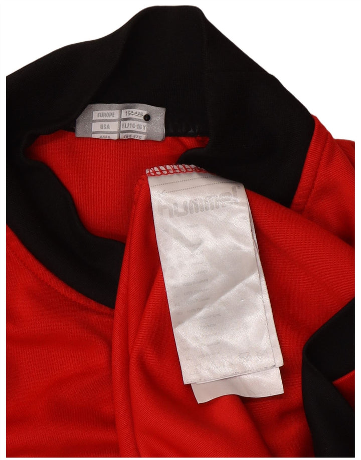 Top grafico per ragazzi Hummel a maniche lunghe 14-15 anni Large Red Colourblock