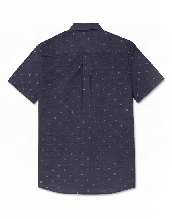 Camicia da uomo a maniche corte con vestibilità regolare Superdry Small Blu Navy geometrica