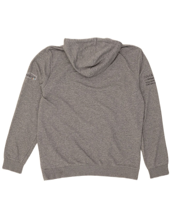 Felpa con cappuccio grafica da uomo Puma grande in cotone chiazzato grigio