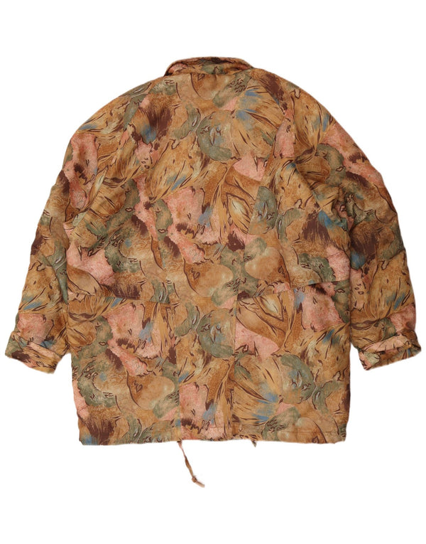 Cappotto vintage da donna a vento UK 20 2XL Poliestere floreale multicolore