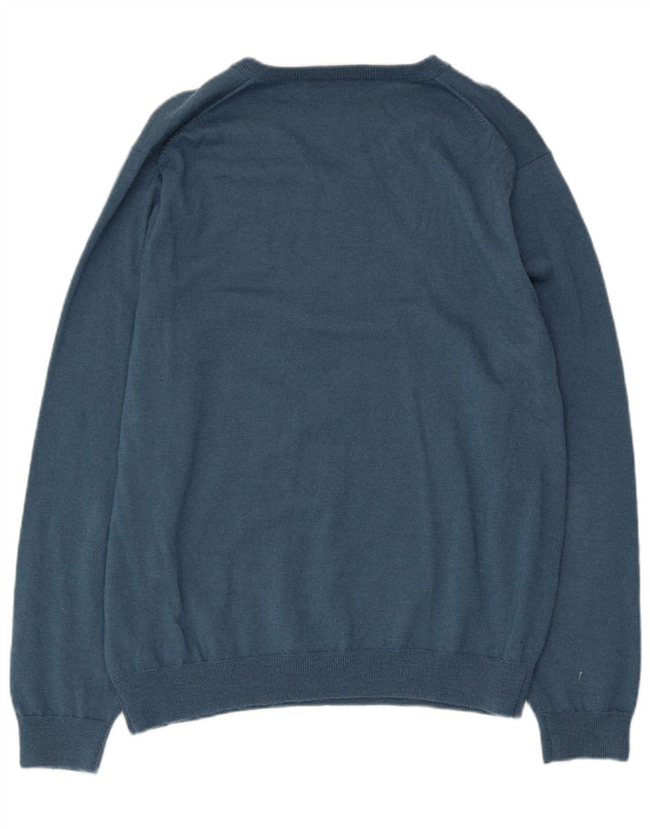 J. Crew Maglione da uomo con scollo a V grande lana merino blu