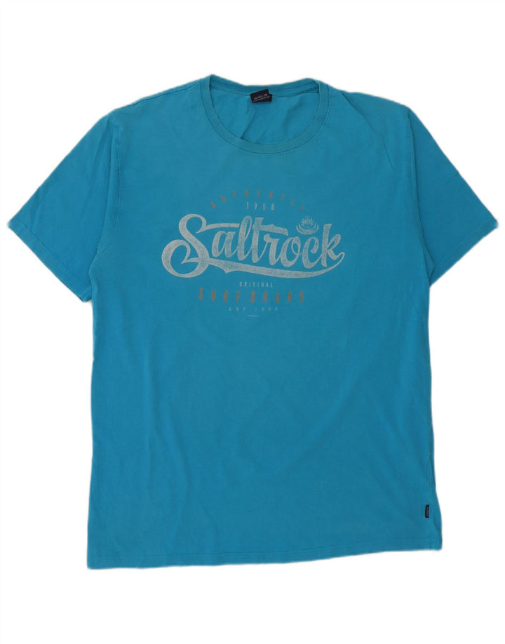T-shirt grafica da uomo Saltrock Top grande in cotone blu