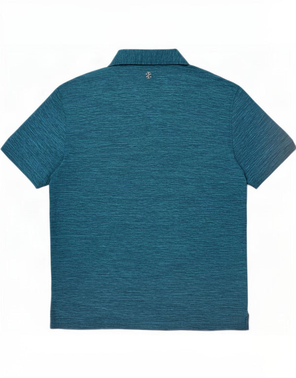 Izod Mens Polo Shirt XL Blue Flecked Polyester