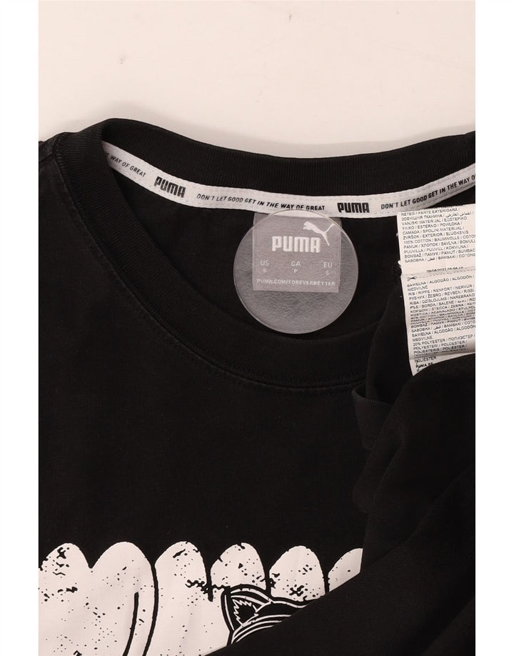 T-shirt grafica da uomo Puma Top Small in cotone nero