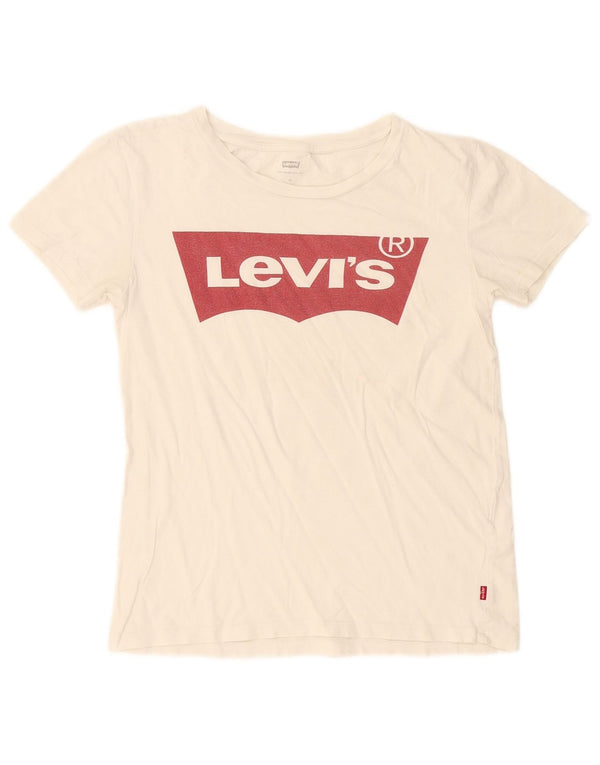 T-shirt grafica da donna Levi's Top UK 6 XS bianca