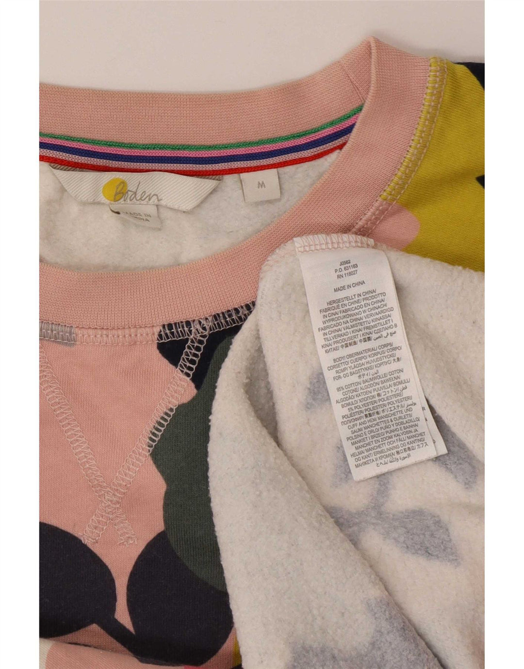 Boden Felpa da donna vestibilità regolare Felpa in cotone floreale rosa medio