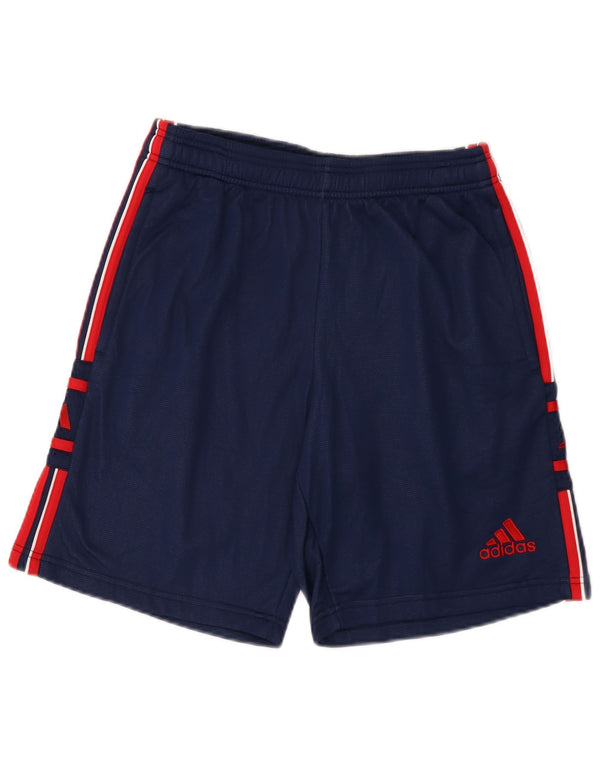 Pantaloncini sportivi grafici da uomo Adidas medi blu navy in poliammide