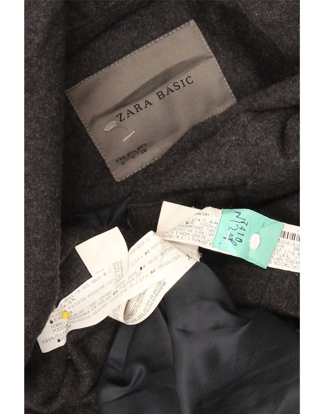 Cappotto con cappuccio da donna Zara UK 10 piccolo in lana nera