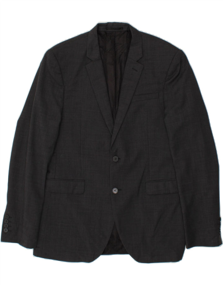 JAEGER Mens 2 Button Blazer Jacket UK 42 XL Grey Wool Vintage Jaeger and Second-Hand Jaeger from Messina Hembry 