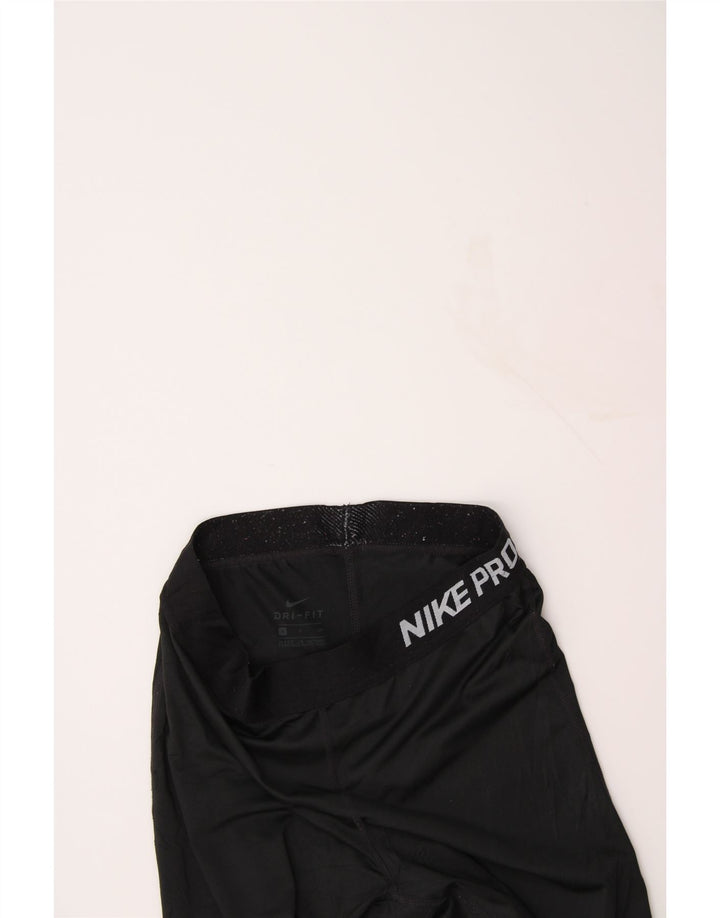NIKE Womens Graphic Capri Leggings UK 8 Small  Black Polyester Vintage Nike and Second-Hand Nike from Messina Hembry 