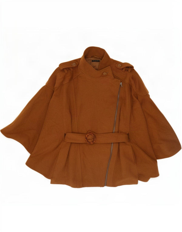 Cappotto Mantella Militare Donna Sisley IT 46 Large Marrone Lana