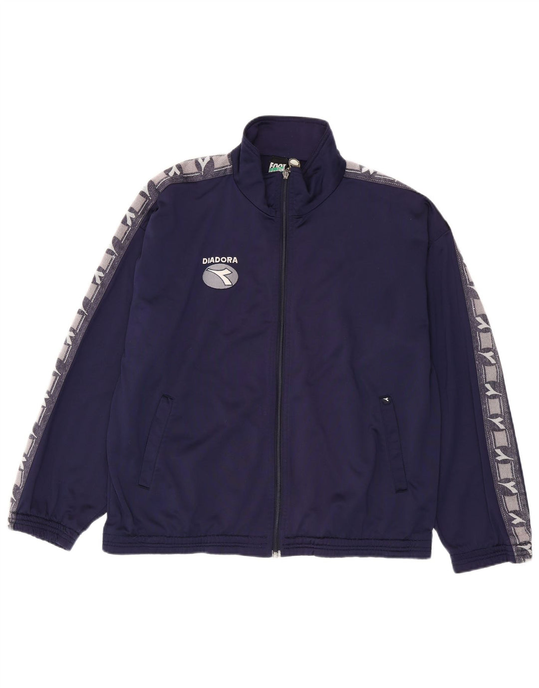 Diadora Uomo Felpa da Track Grafica Giacca Taglia UK 40 Media Blu Navy Poliestere