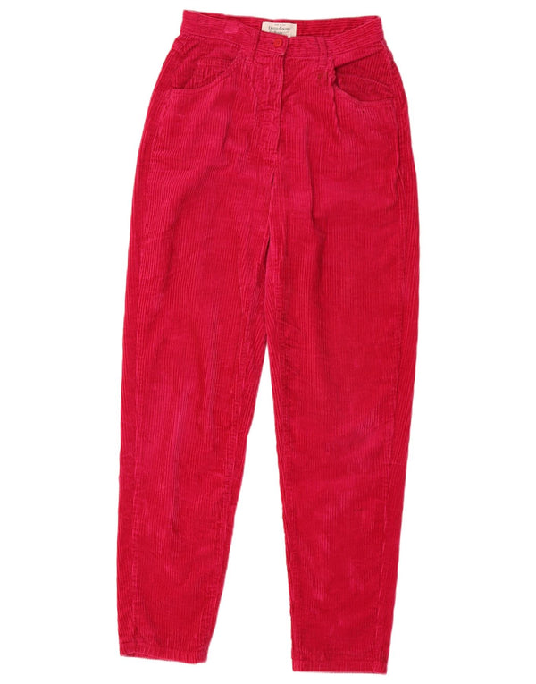 Pantaloni da donna in velluto a coste affusolati Benetton IT 40 Small W26 L30 Cotone rosa