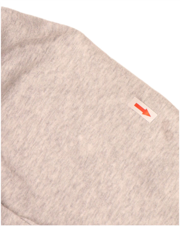 Felpa con grafica PUMA da donna, maglione UK 14, cotone screziato grigio medio