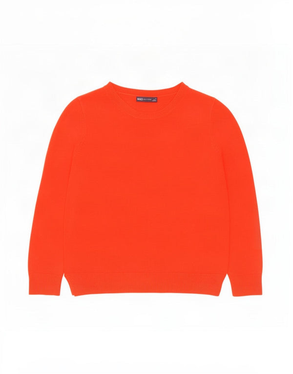 Maglione da donna Marks & Spencer con scollo a barca UK 12 Acrilico rosso medio