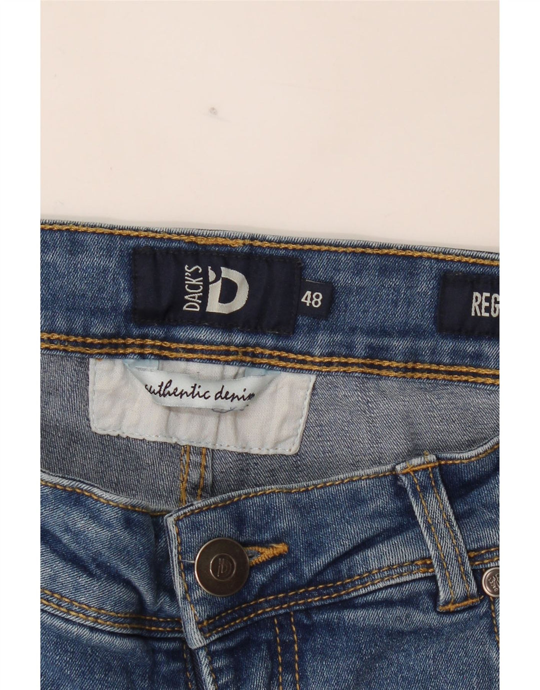 DACK'S Mens Regular Fit Slim Jeans IT 48 Medium W32 L30 Blue Vintage Dack's and Second-Hand Dack's from Messina Hembry 