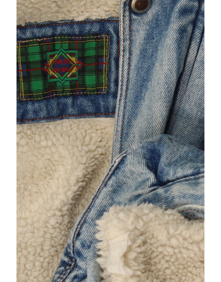 MASH Giacca in denim Sherpa da uomo UK 42 XL Cotone blu
