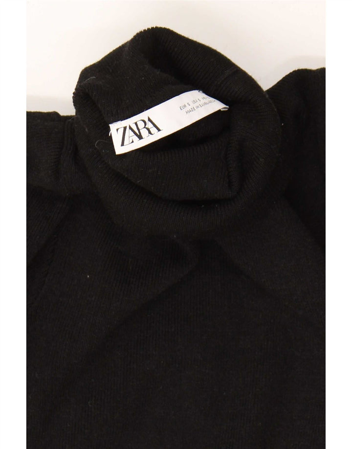Top corto in camicetta corta da donna Zara UK 8 piccolo in viscosa nera
