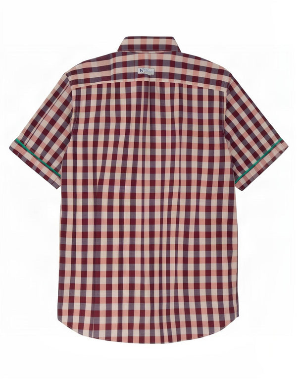Ted Baker Mens Short Sleeve Shirt Size 3 Medium Multicoloured Gingham