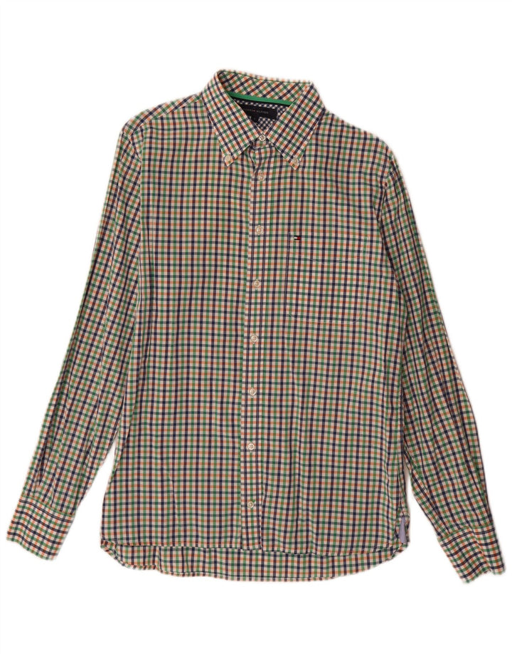 Camicia da uomo Tommy Hilfiger piccola in cotone a quadretti multicolore