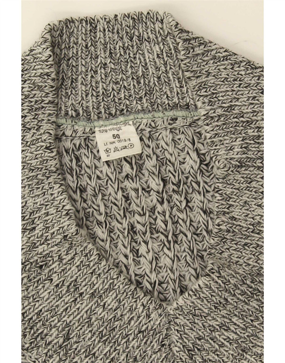 Maglione vintage da uomo con scollo a V IT 50 grigio medio chiazzato