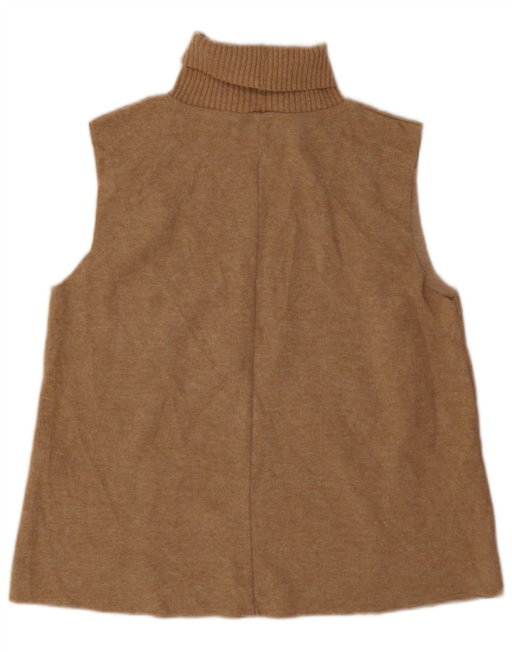 Canotta da donna Zara con collo alto e canotta UK 14 Poliestere beige medio