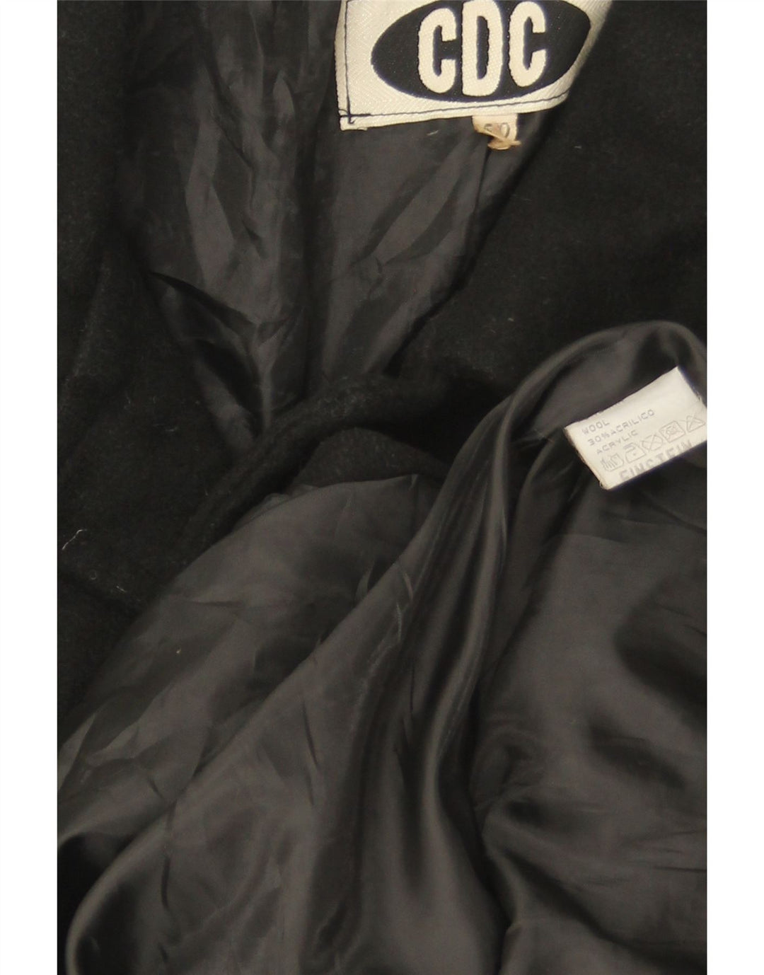 Soprabito vintage da uomo IT 50 grande in lana a righe nere