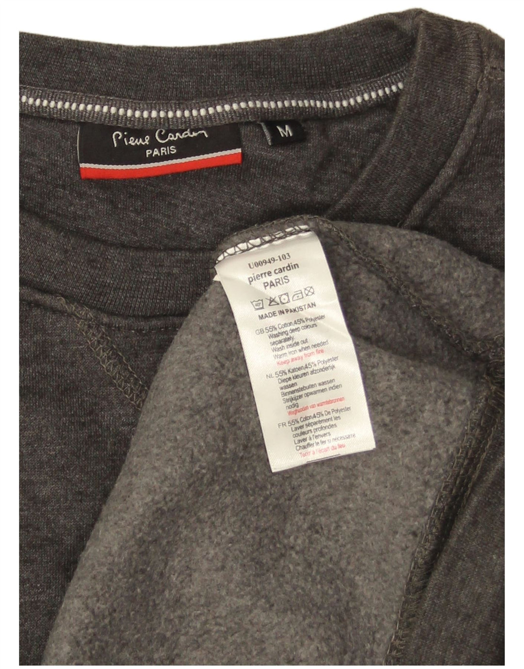PIERRE CARDIN Felpa Uomo Maglione Cotone Grigio Medio