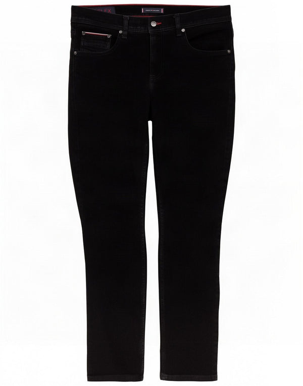 Tommy Hilfiger Womens Bleecker Stretch Slim Jeans W32 L30 Black Cotton