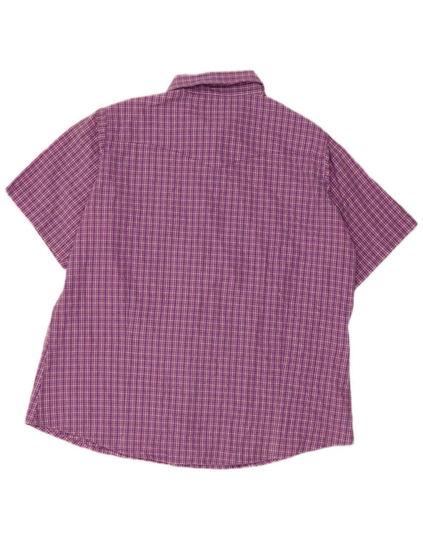 Camicia a maniche corte da donna Wrangler UK 18 XL cotone a quadri viola