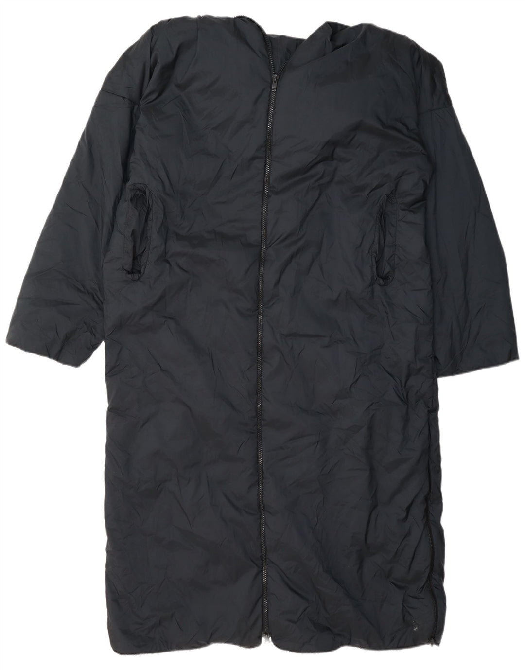 Cappotto imbottito oversize con cappuccio da donna Dkny UK 14 nylon blu navy medio