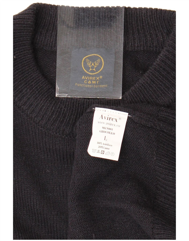 Maglione maglione girocollo da uomo Avirex grande acrilico blu navy