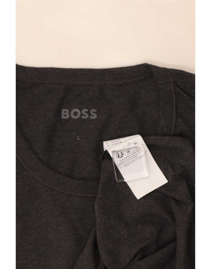 T-shirt da uomo Hugo Boss Top grande in cotone grigio