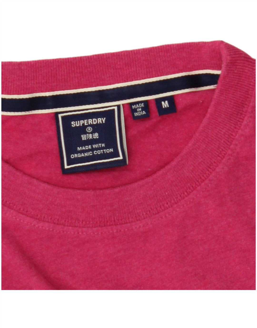T-shirt da uomo Superdry Top in cotone chiazzato rosa medio