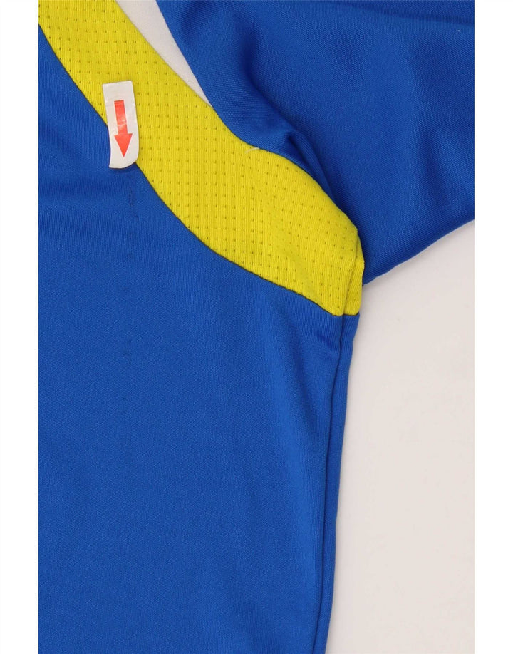 T-shirt Adidas Climalite da uomo, grande, in poliestere color block blu
