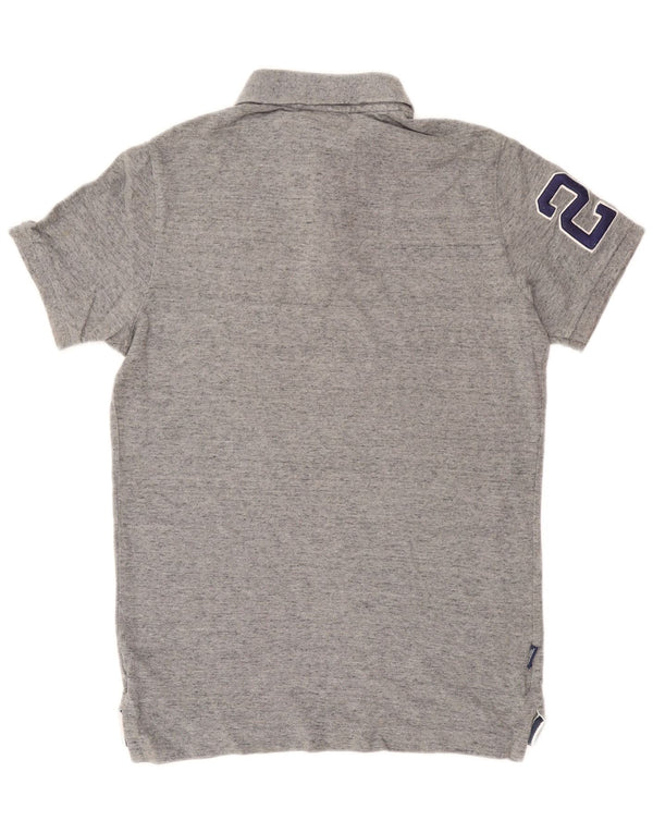 Polo grafica da uomo Superdry in cotone mélange grigio medio