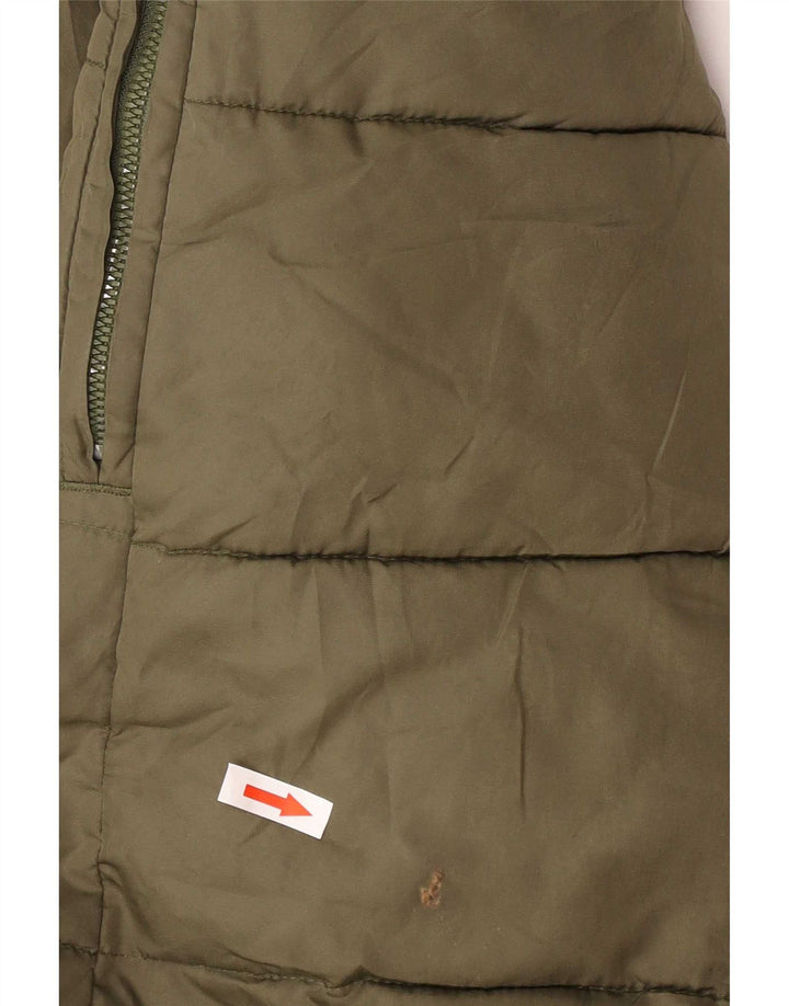 Cappotto imbottito con cappuccio da uomo Gap UK 40 grande poliestere kaki
