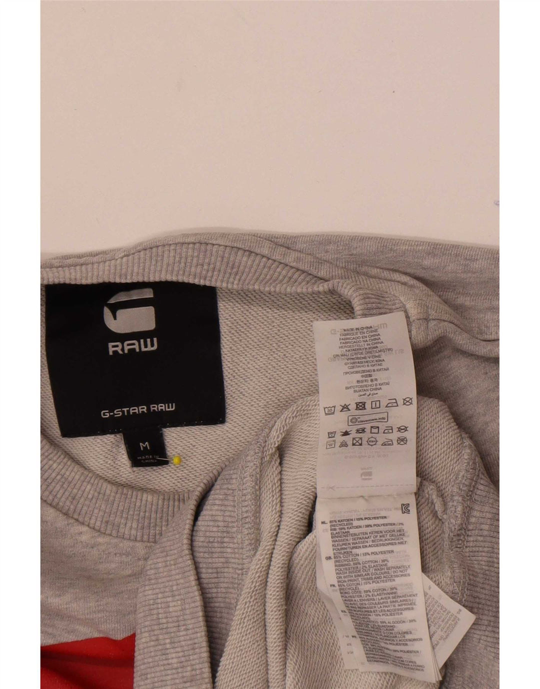 Felpa grafica da donna G-Star Jumper UK 14 Cotone screziato grigio medio