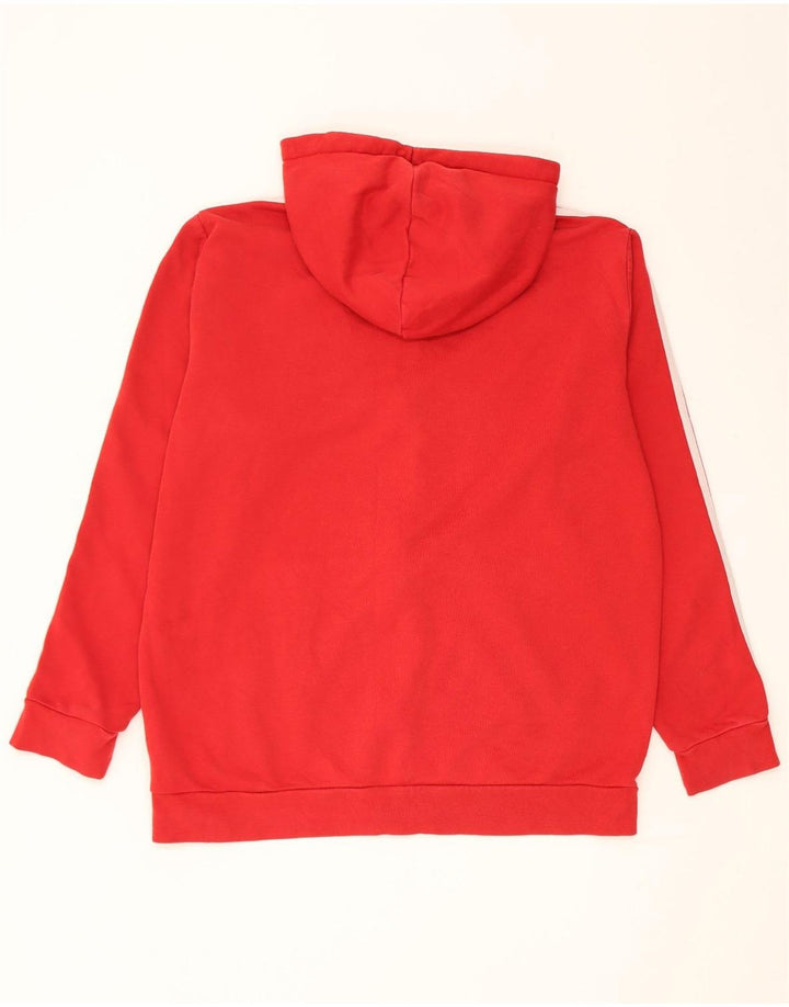 Maglione con cappuccio e zip Adidas da uomo grande in cotone rosso