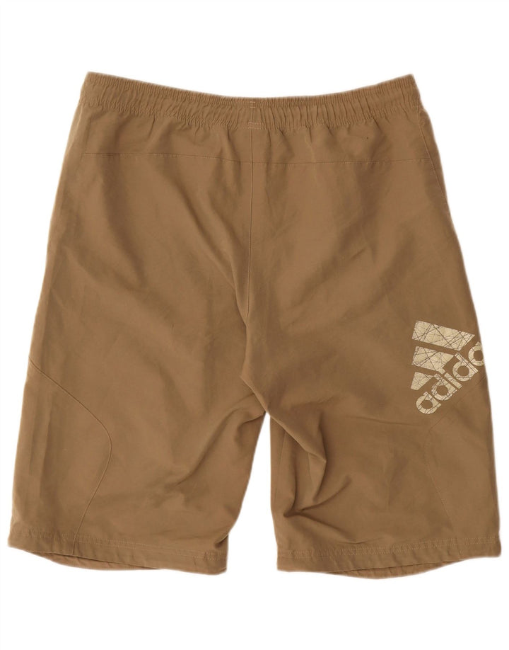 Pantaloncini sportivi grafici da uomo Adidas in poliestere marrone medio
